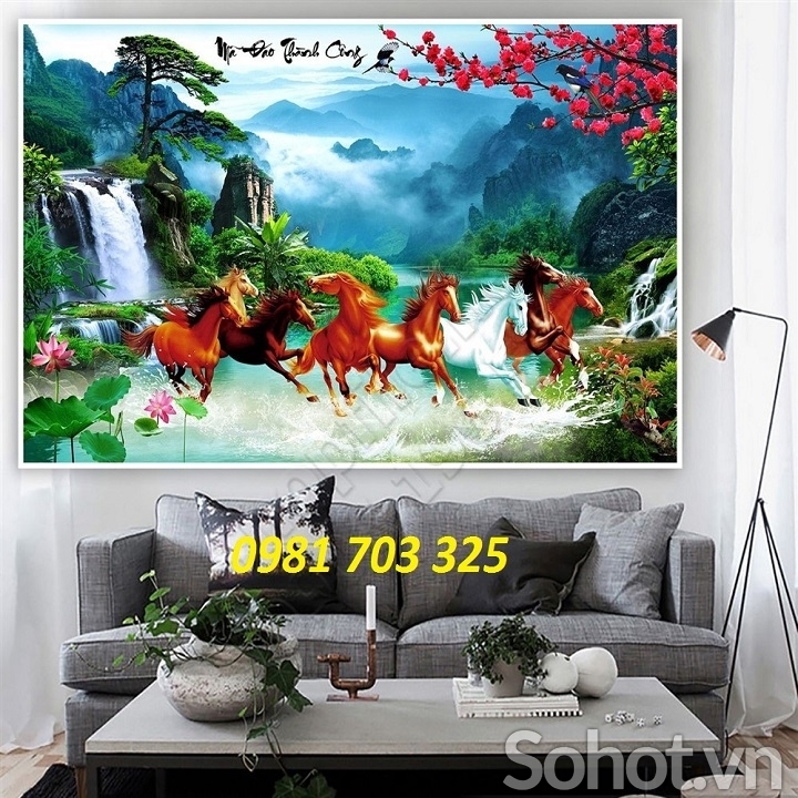 Tranh gạch- gạch tranh 3D bát mã