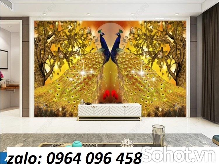 Tranh gạch 3d chim công phượng - DCBBV64
