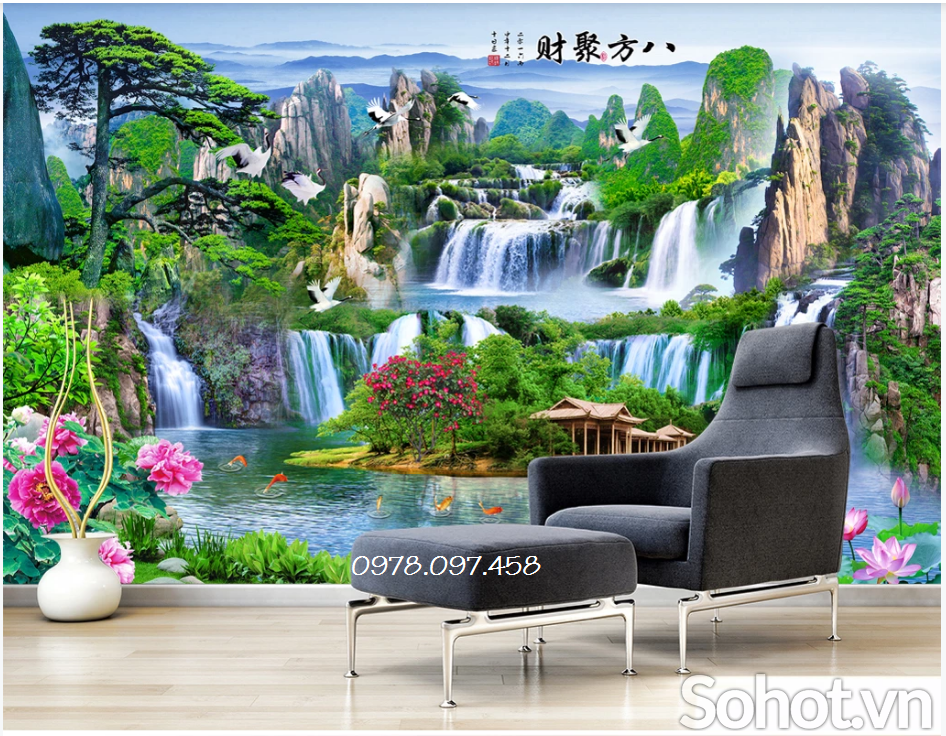 phong cảnh quê hương - tranh gạch