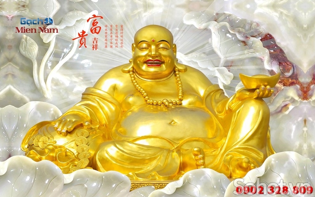 gạch tranh phật di lặc