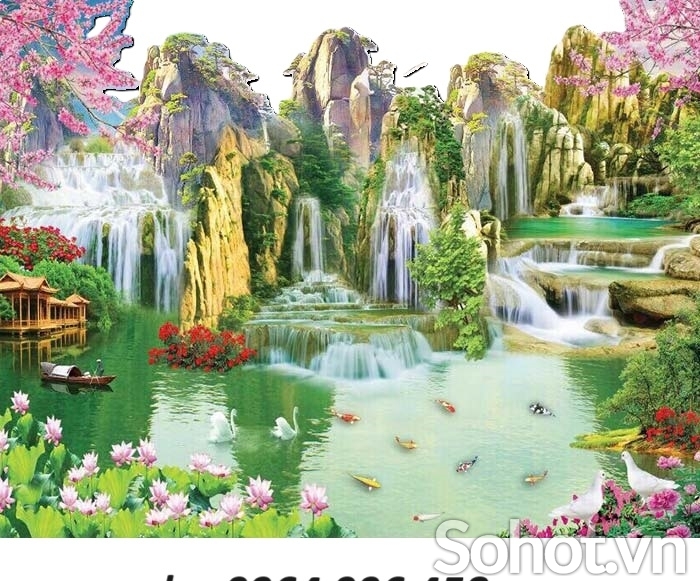Tranh gạch 3d phong cảnh sơn thủy hữu tình - XV79