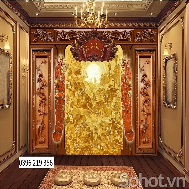 Tranh gạch men 3d Phòng Thờ phong thủy