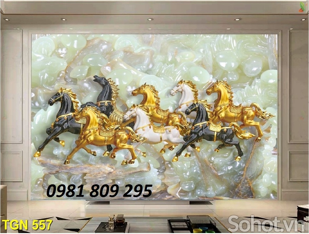 tranh gạch 3 ngựa hợp phong thủy