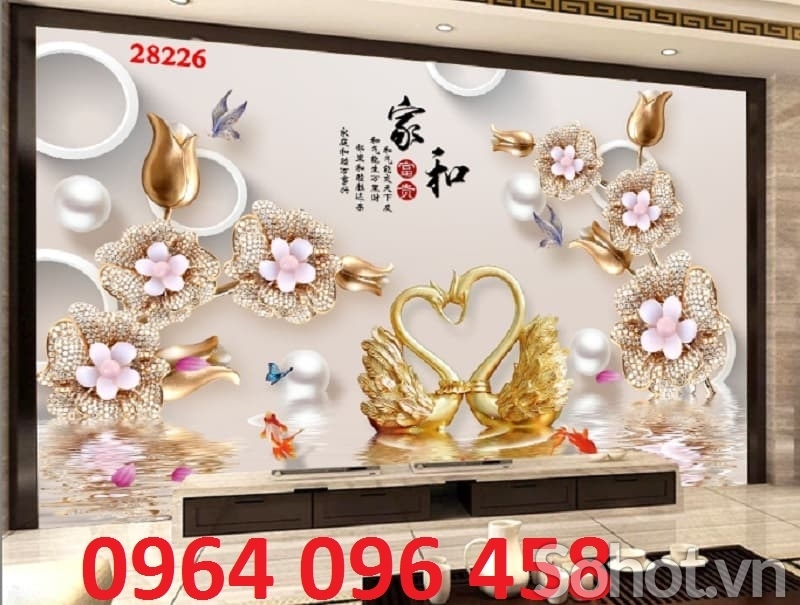 Gạch tranh 3d phòng khách - UVV54