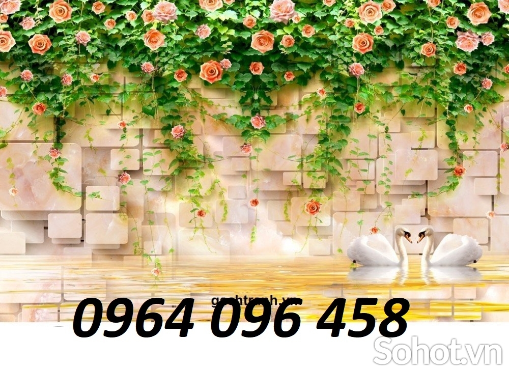 Tranh gạch 3d ốp tường mẫu hoa hồng - KMM87