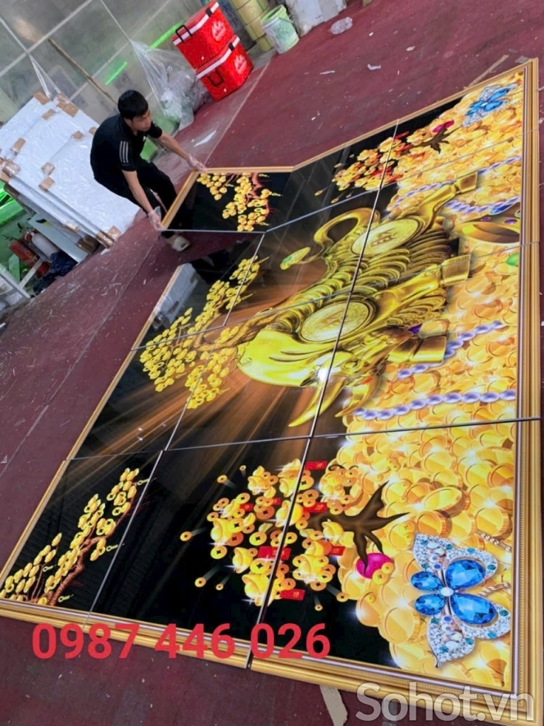 Ảnh thực tế, tranh gạch men 3d