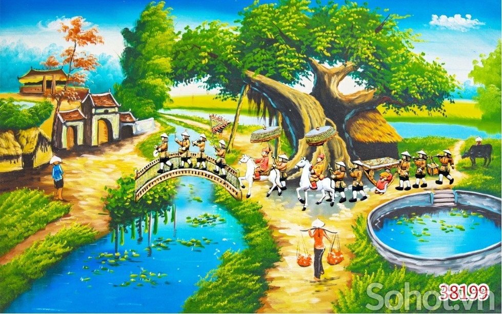 Tranh gạch 3d vinh quy bái tổ - EDC64