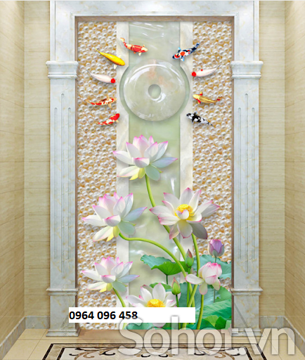 Gạch tranh 3d ốp tường phòng khách - SCBV422