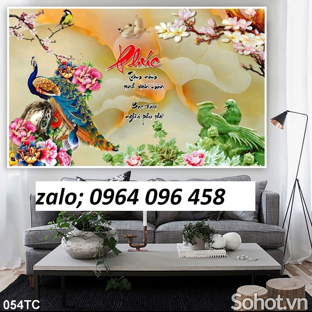 Tranh gạch ốp tường 3d chim công - 299NBV