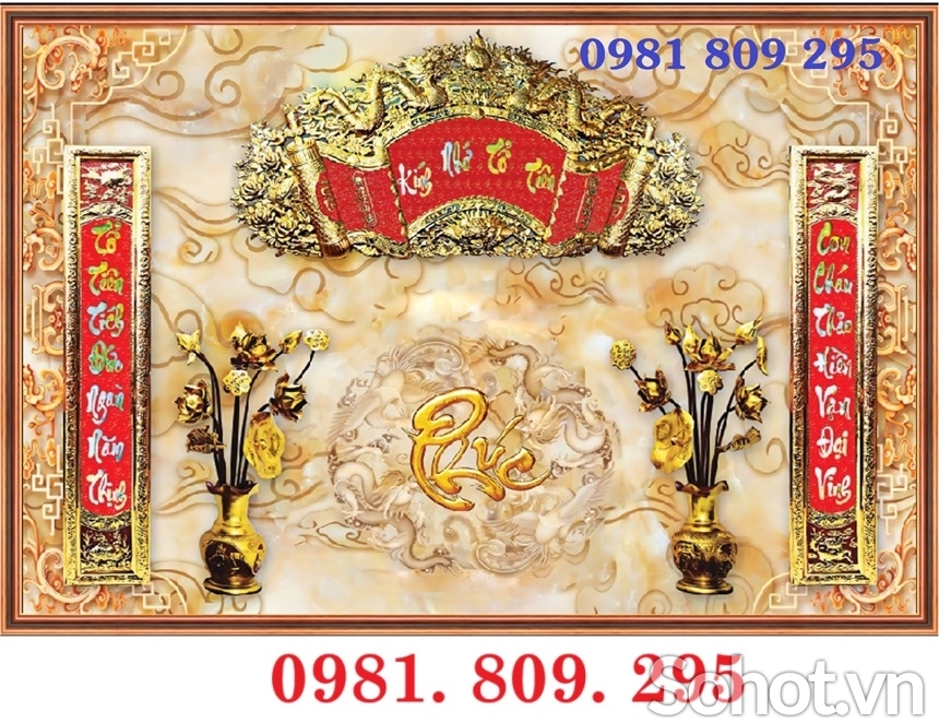 Tranh gạch ốp tường ,gạch trang trí chữ phúc HN939