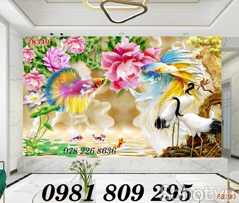 Tranh cá chép - gạch tranh 3d