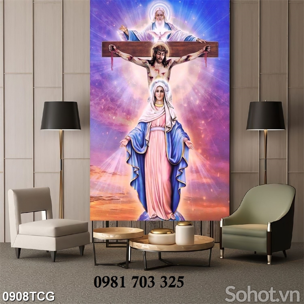 Tranh gạch công giáo trang trí 3d