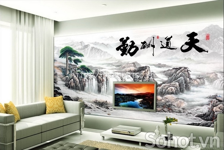 Tranh thủy mạc - tranh gạch 3d thủy mạc - SJK08