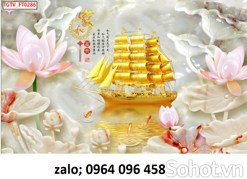 Tranh gạch 3d hoa sứ ngọc - 9866CV