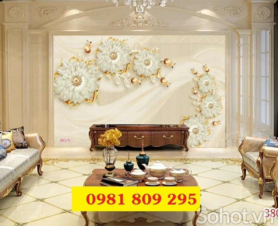 Gạch 3d - tranh gạch mẫu tranh hoa ngọc