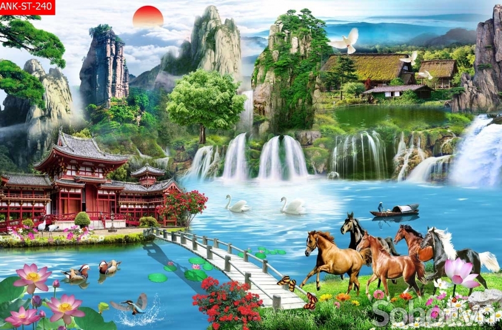 Tranh gạch 3d phong cảnh đồng quê - FCX2