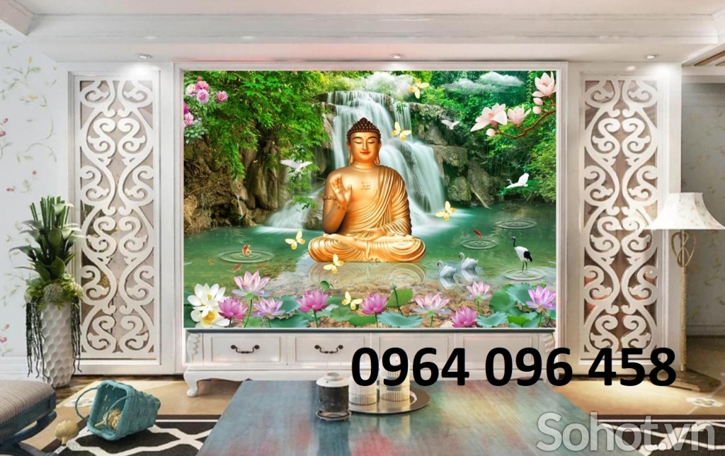Tranh phật phòng thờ - tranh gạch 3d phòng thờ - 098CN