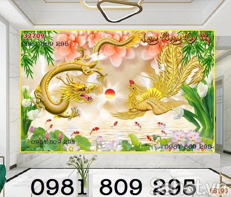 Tranh gạch men rồng phong thủy