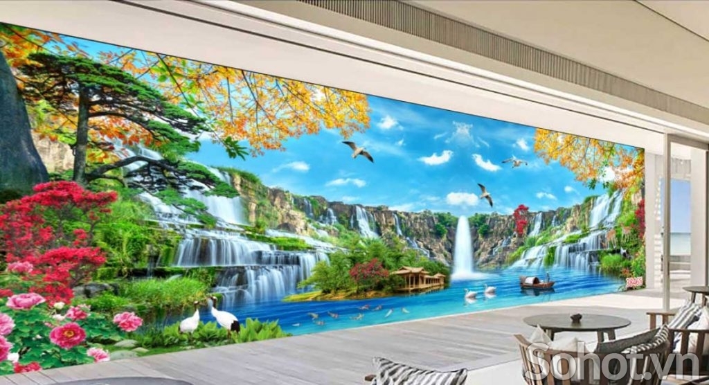 Tranh gạch 3d phong thủy phòng khách - HDSS32