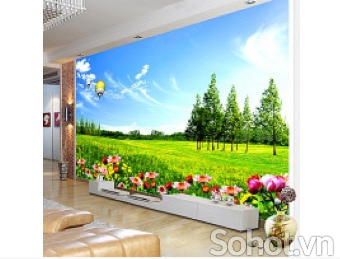 Tranh gạch 3d vườn hoa phong cảnh - XVC3