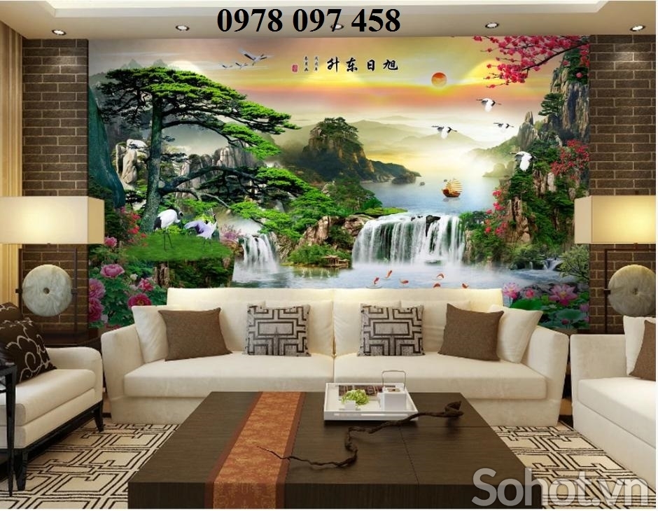 Tranh gạch phòng khách