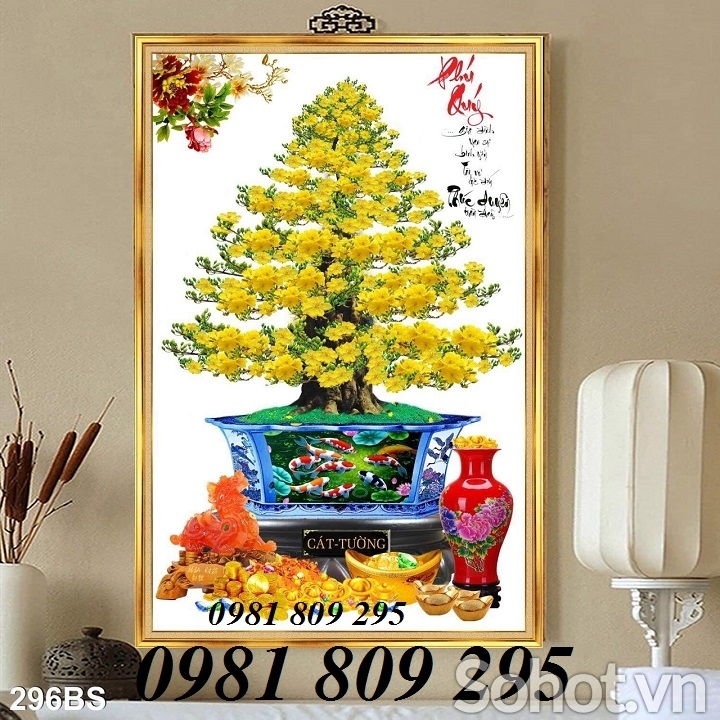 Tranh hoa mai - tranh gạch 3d ốp cánh gà