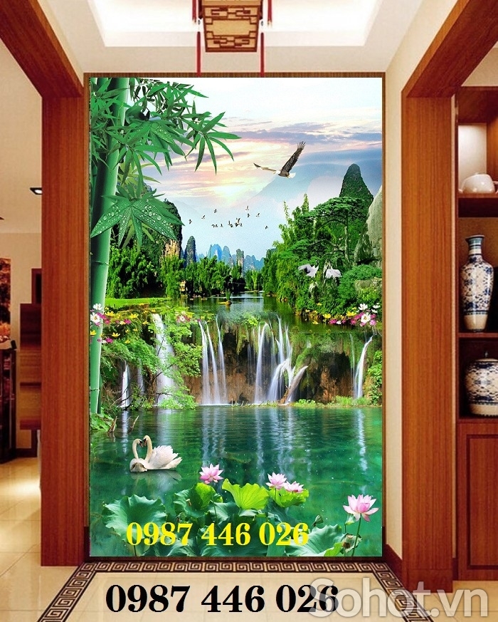 Gạch 3d tranh gạch men thác nước HP9873