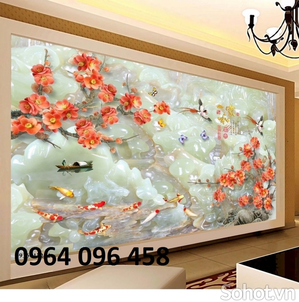 gạch tranh cá chép 3d - NN43