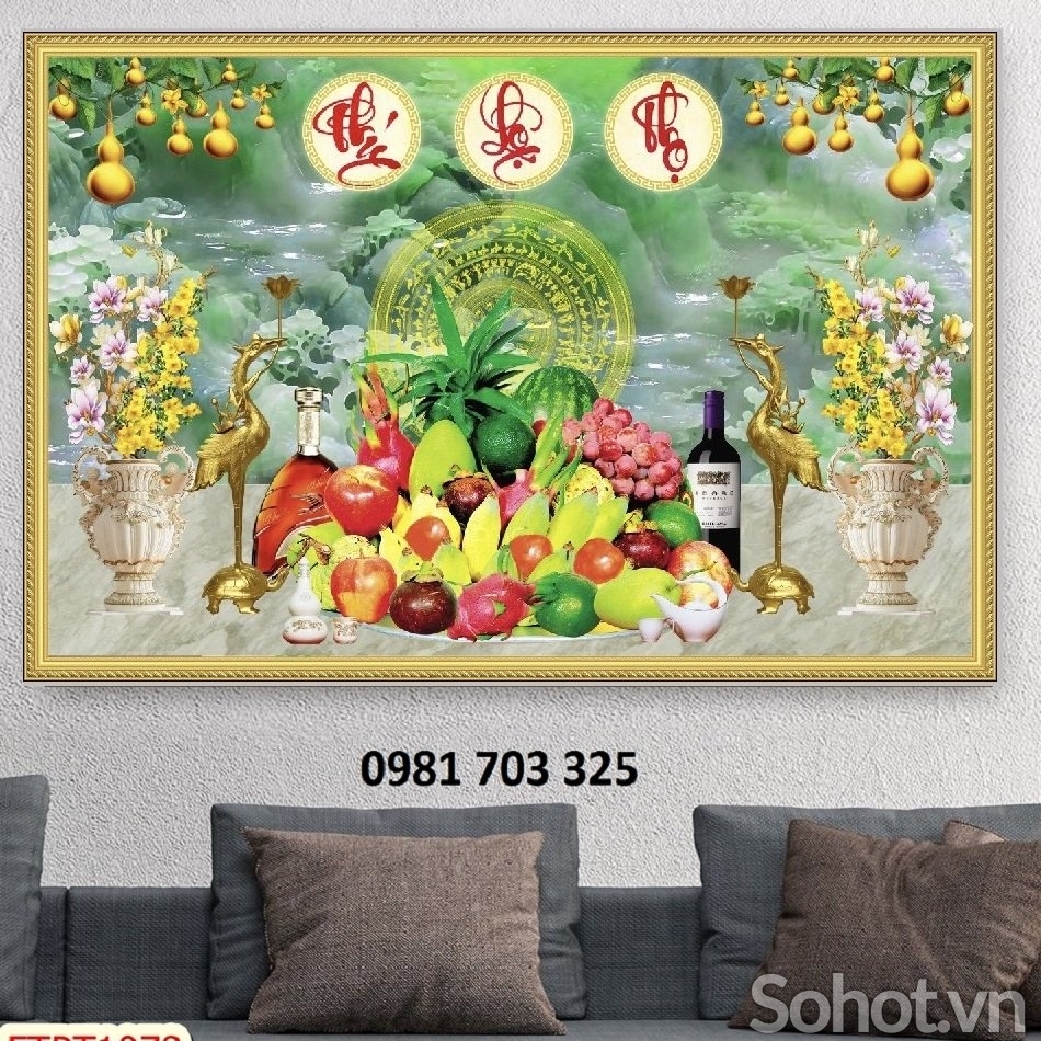 Tranh gạch 3D ốp phòng thờ