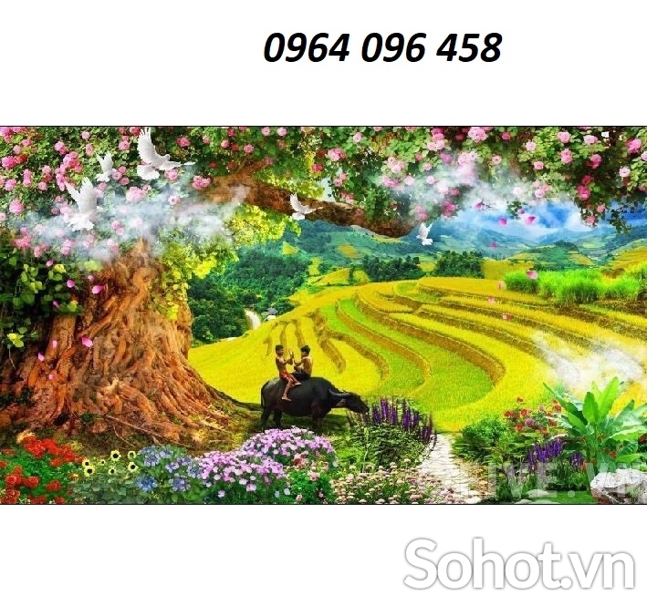 Tranh thiên nhiên 3d - tranh gạch 3d cảnh thiên nhiên - 94444X