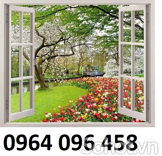 Tranh cửa sổ 3d - tranh gạch 3d cửa sổ - LDS32