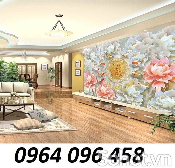 Tranh gạch trang trí phòng khách 3d - X433
