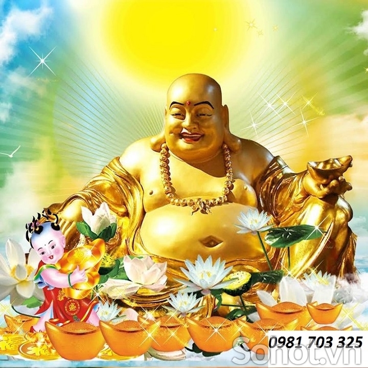 gạch tranh phật di lặc