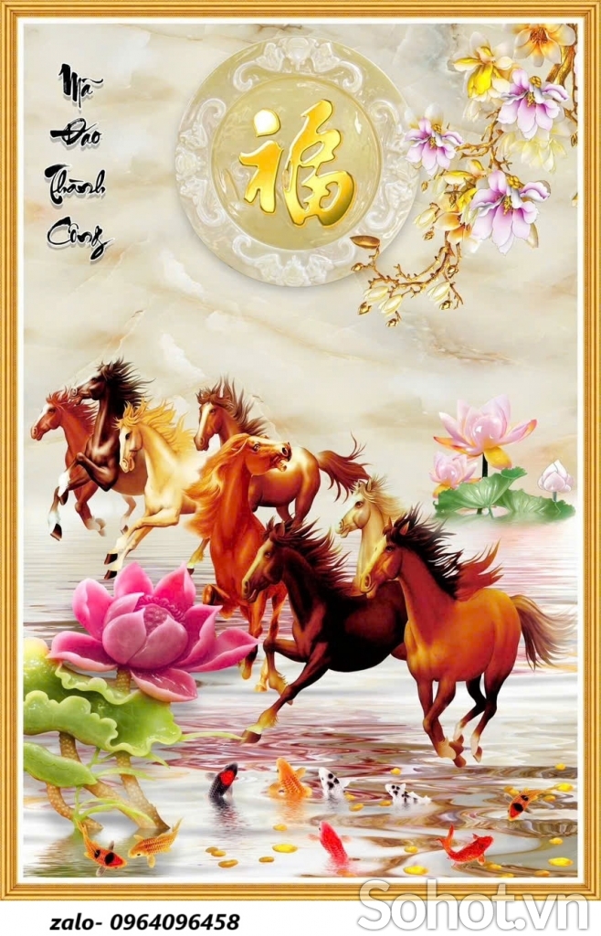 Tranh gạch mã đáo thành công 3d - 656VB