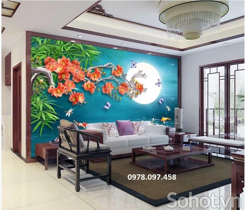 Tranh gạch phòng khách