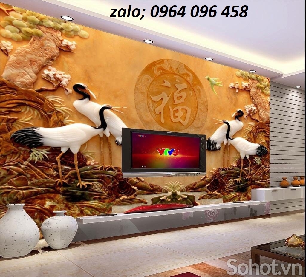 Tranh gạch 3d ốp tường phòng khách đẹp - GSXC43