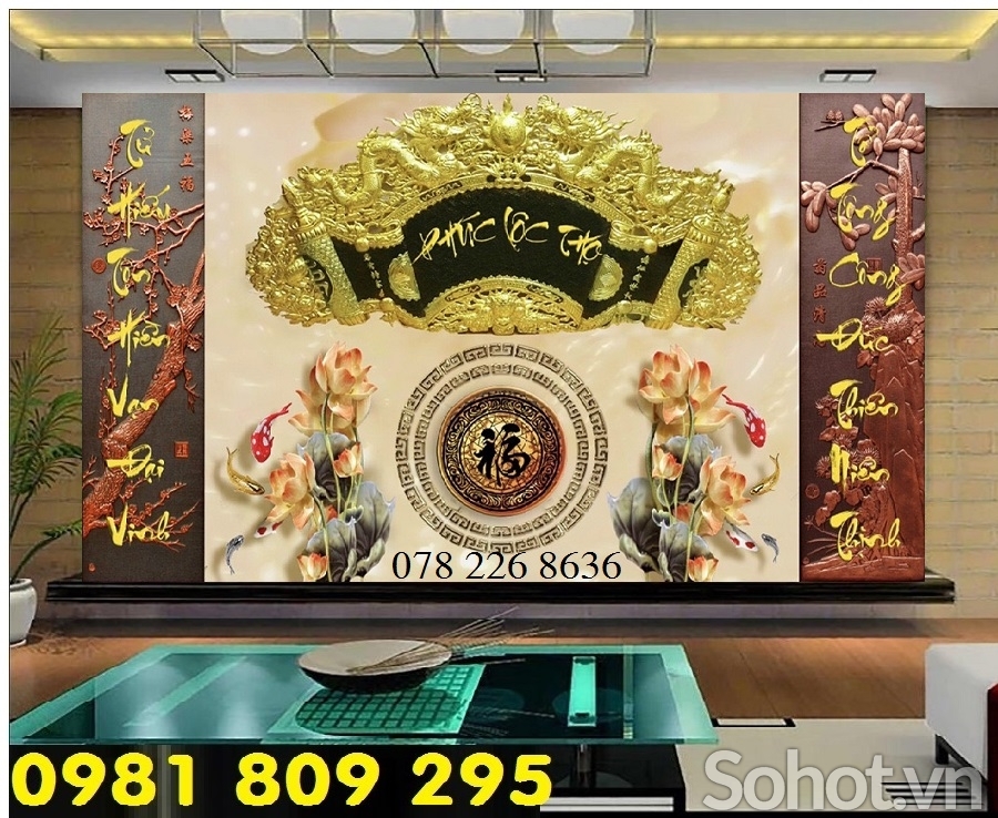 Gạch tranh 3d - tranh trang trí phòng thờ