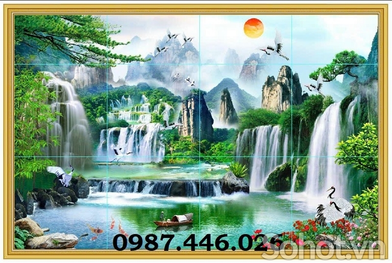 Tranh gạch men phong cảnh đẹp HP9722
