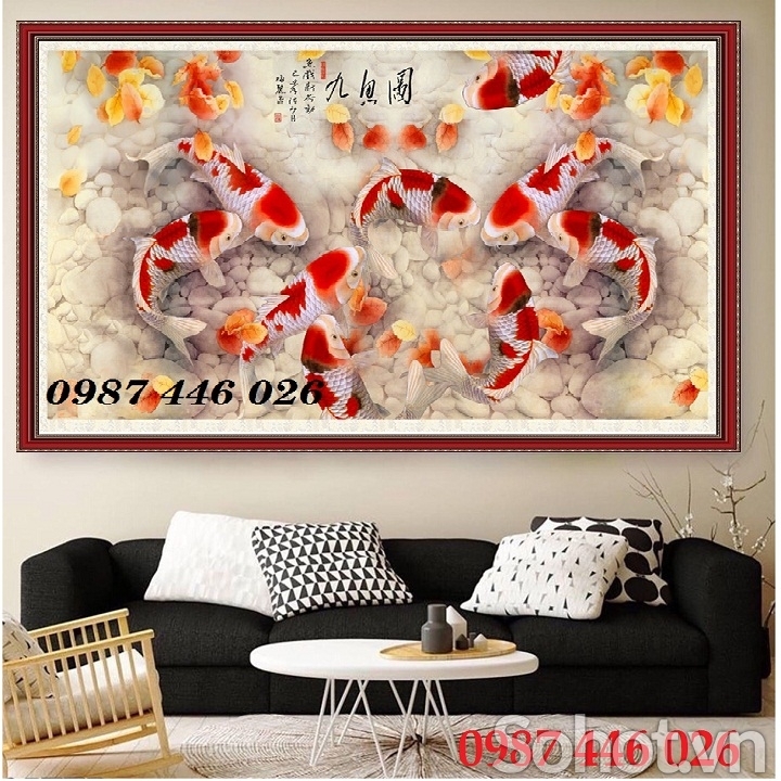 Gạch tranh cá chép vàng HP9333