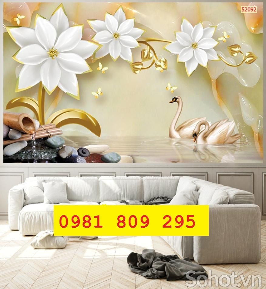 Tranh gạch men cao cấp hoa ngọc
