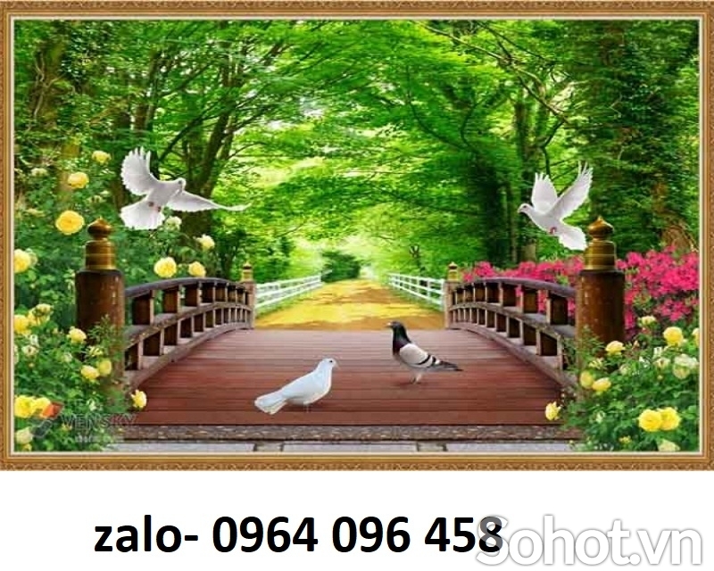 Tranh gạch 3d phong cảnh tre trúc - HJK90