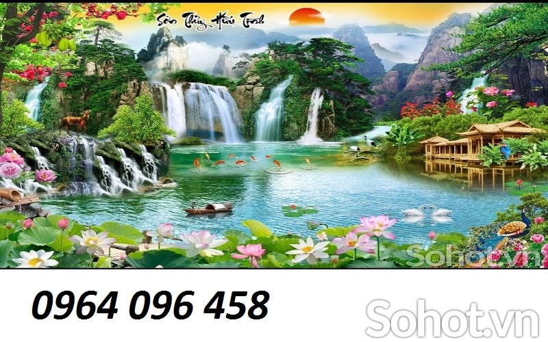 Tranh 3d - tranh gạch 3d phong cảnh đồng quê - LVC33