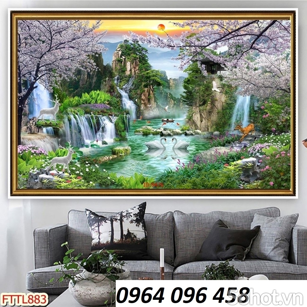 Tranh gạch 3d phong thủy phòng khách - DXV62