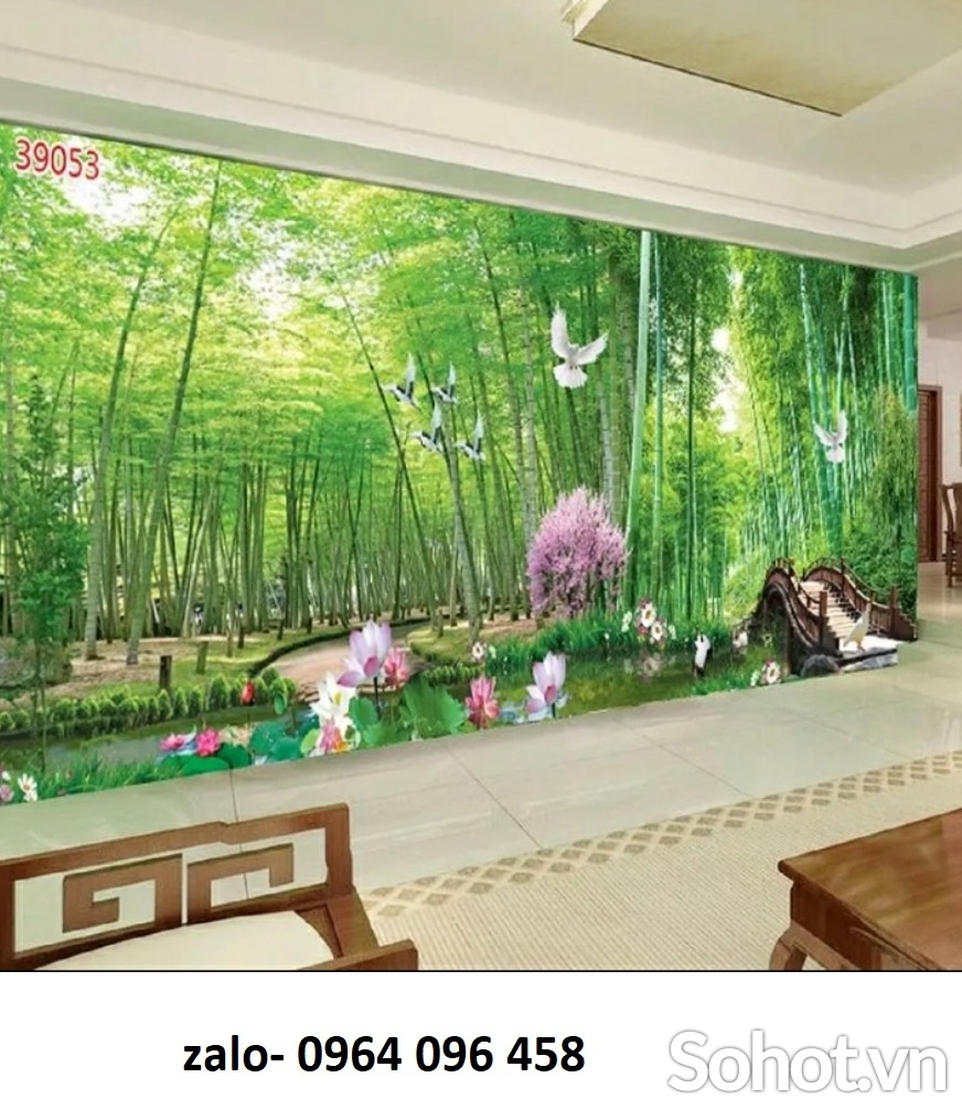 Tranh gạch 3d phong cảnh tre trúc - SK042