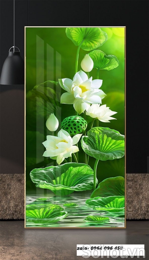 Tranh gạch 3d hoa sen - gạch tranh 3d hoa sen - VXC43