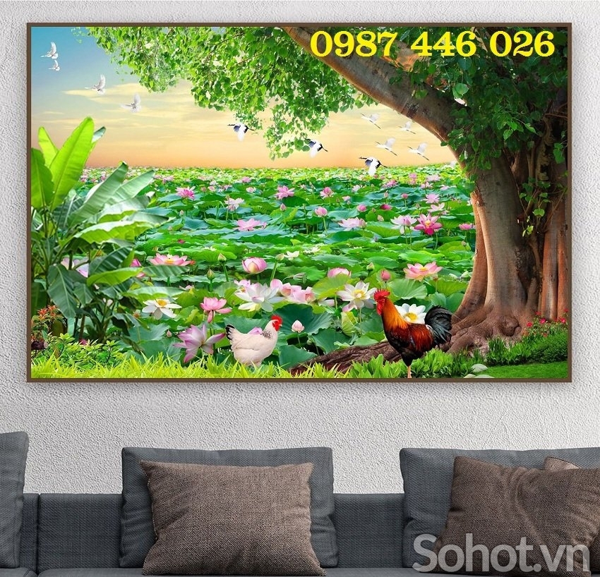 Gạch tranh hoa sen HP678