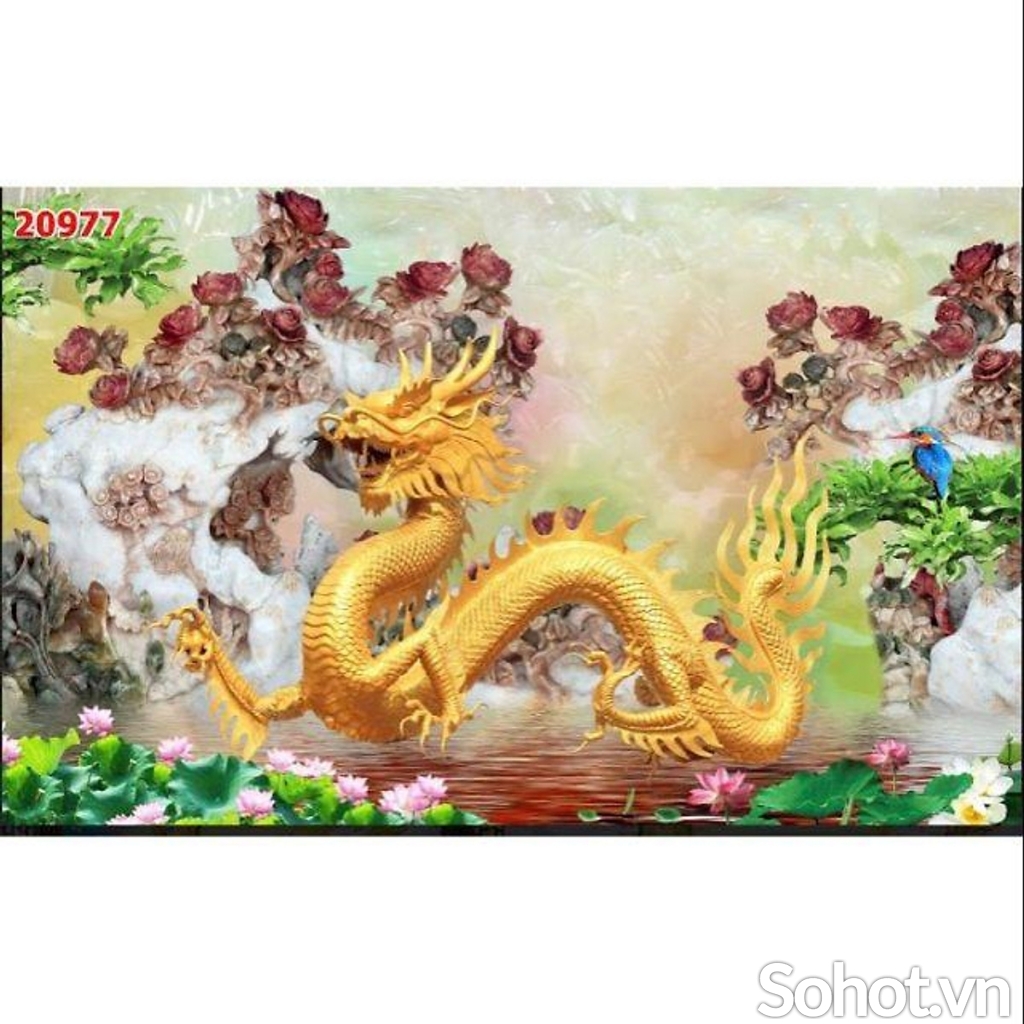 Gạch tranh 3d rồng phượng - XDC43