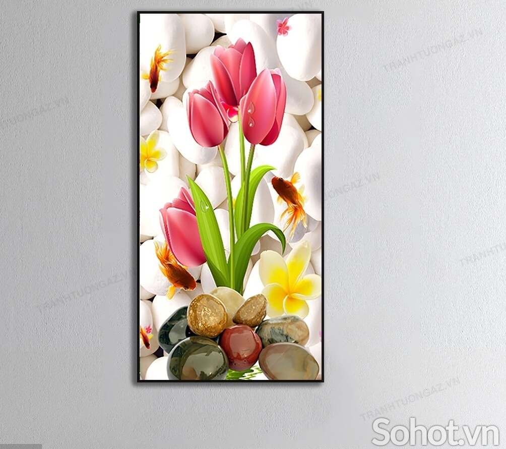 mẫu tranh gạch 3d hoa cỏ