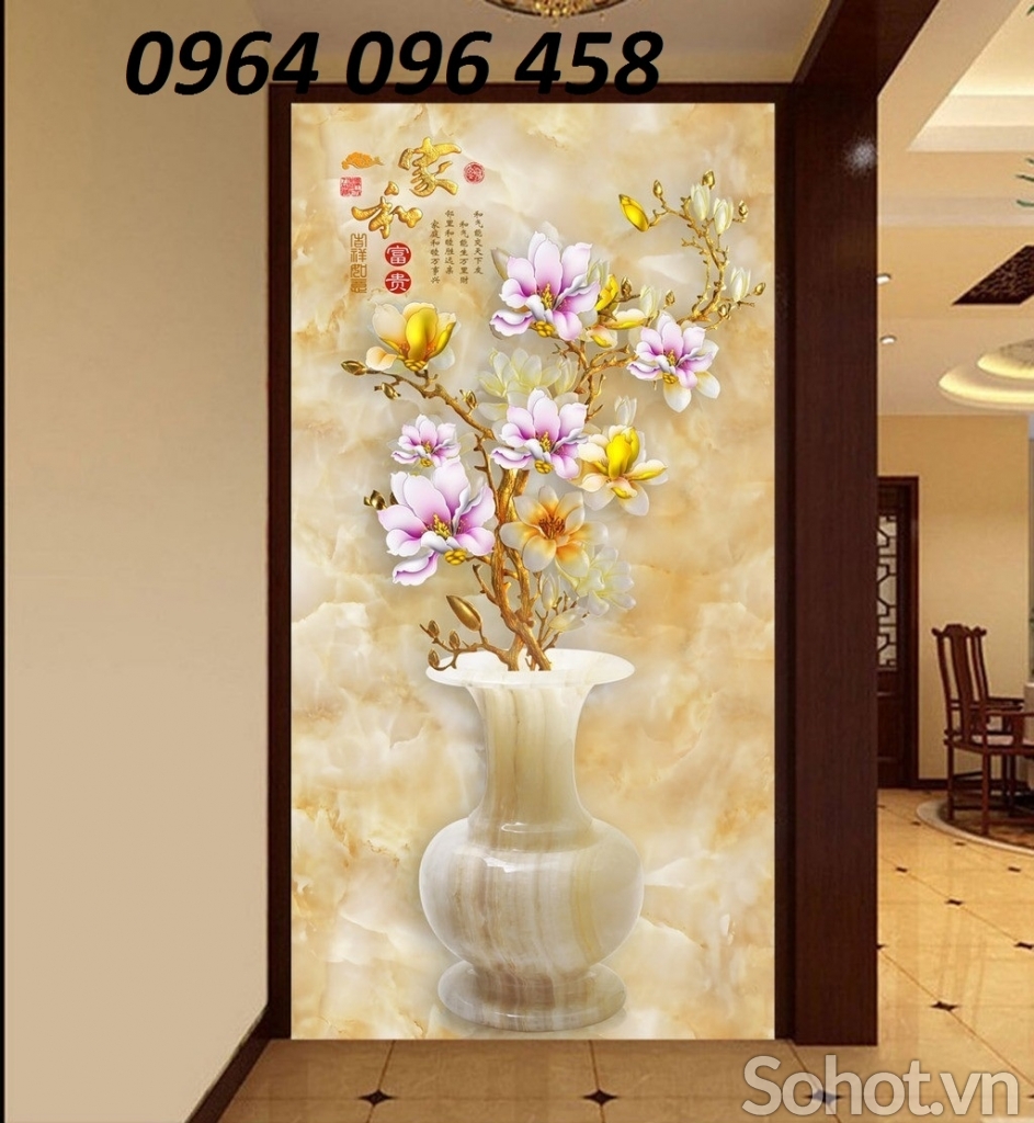 Tranh gạch 3d tranh bình hoa - JGF85