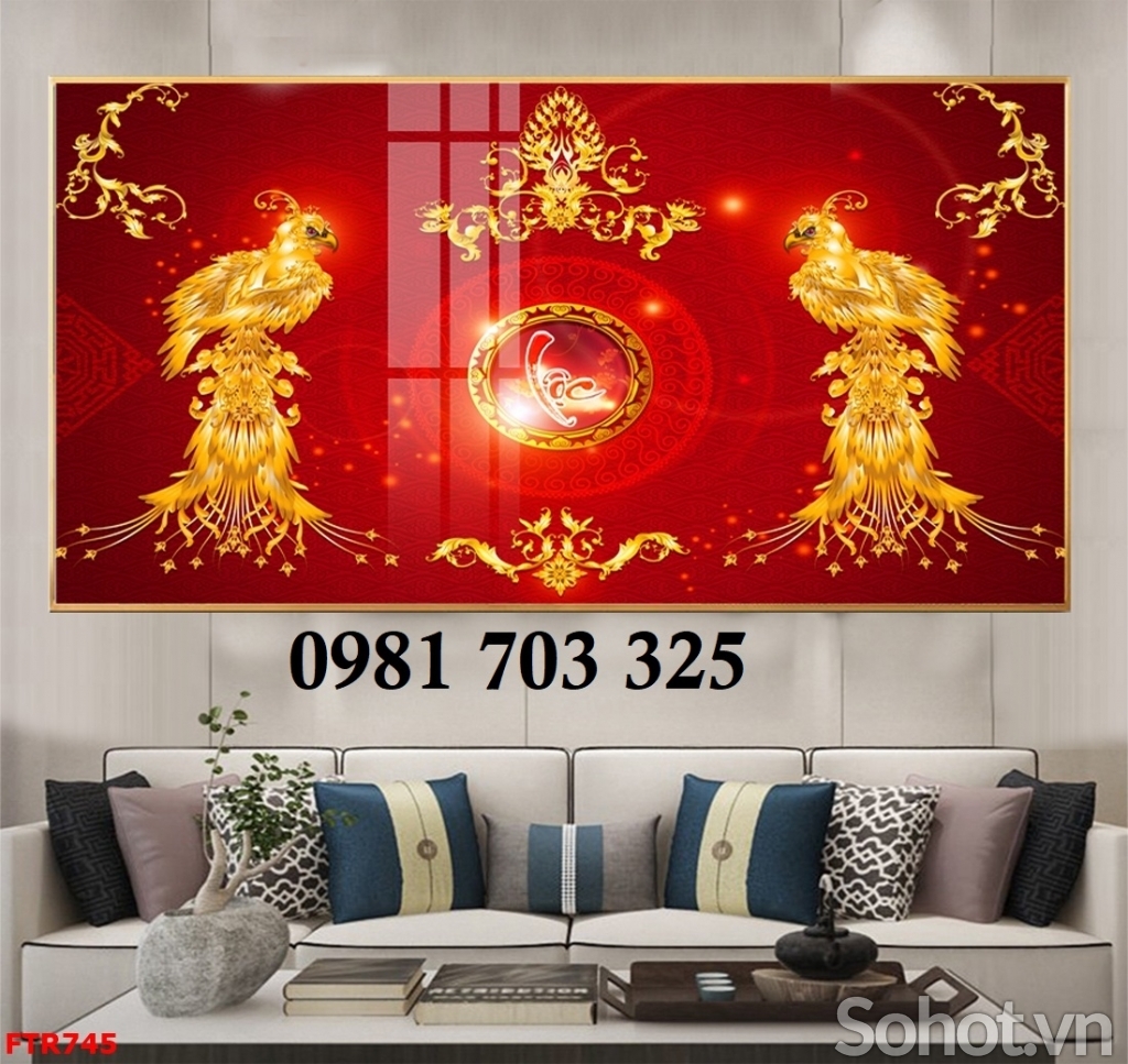Gạch tranh đẹp rồng phượng 3D